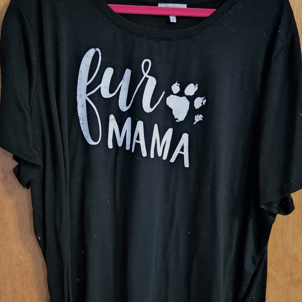 Maurices Black 'Fur Mama' Short Sleeve Tee